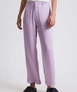 Clothing Afends Womens Carlo - Recycled Check Low Rise Suit Pants - Candy Check