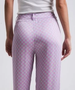 Clothing Afends Womens Carlo - Recycled Check Low Rise Suit Pants - Candy Check 7 Clothing Afends Womens Carlo - Recycled Check Low Rise Suit Pants - Candy Check
