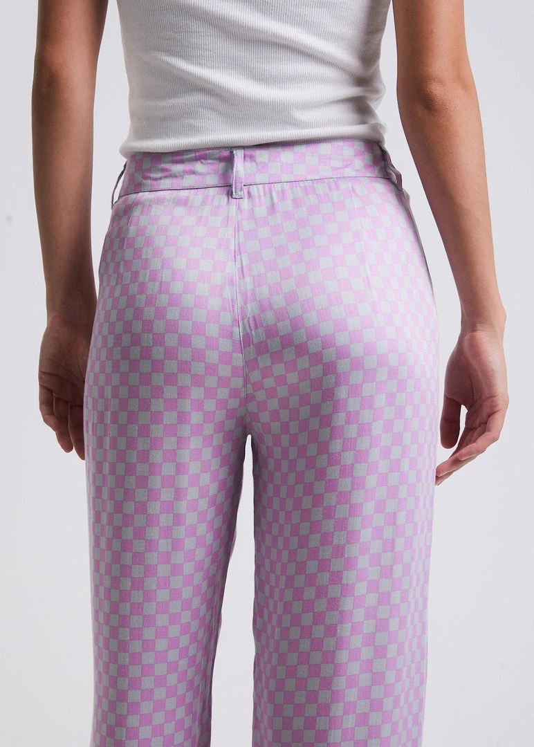 Clothing Afends Womens Carlo - Recycled Check Low Rise Suit Pants - Candy Check 4 Clothing Afends Womens Carlo - Recycled Check Low Rise Suit Pants - Candy Check