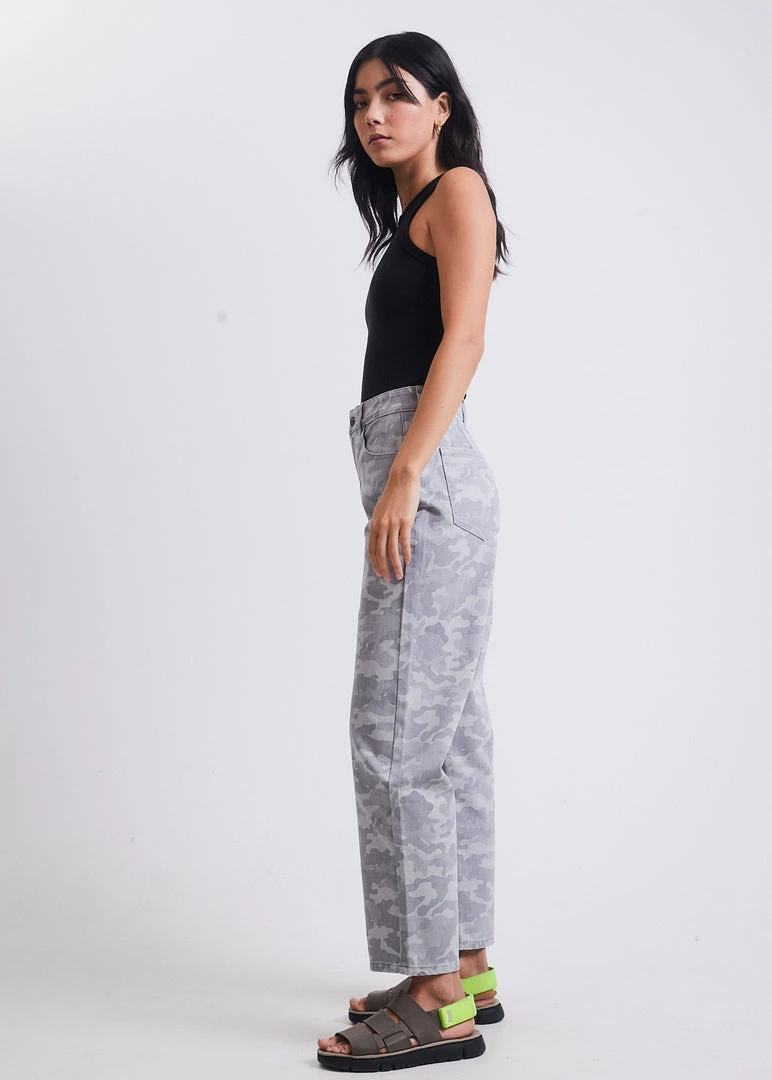 Afends Womens Cadet Shelby - Organic Denim Wide Leg Jeans - Camo 3 Afends Womens Cadet Shelby - Organic Denim Wide Leg Jeans - Camo