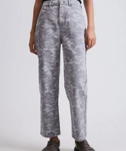 Afends Womens Cadet Shelby - Organic Denim Wide Leg Jeans - Camo