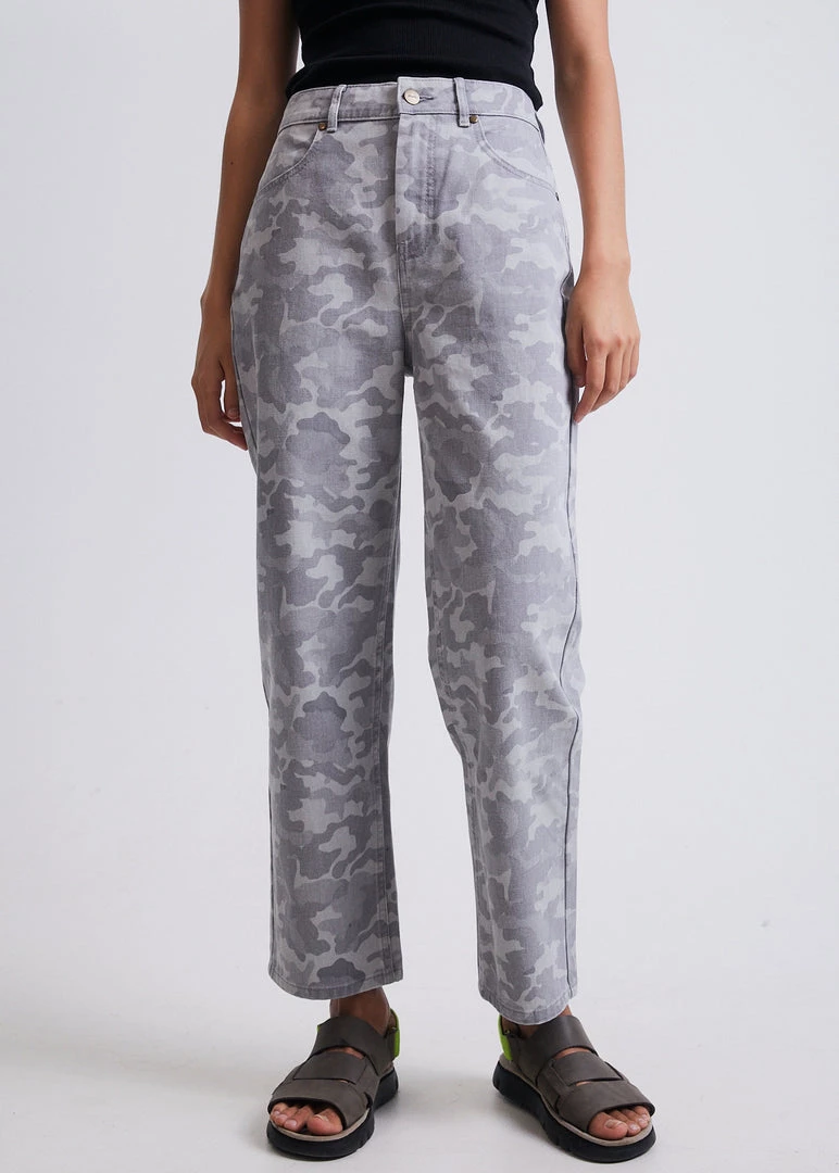 Afends Womens Cadet Shelby - Organic Denim Wide Leg Jeans - Camo 2 Afends Womens Cadet Shelby - Organic Denim Wide Leg Jeans - Camo