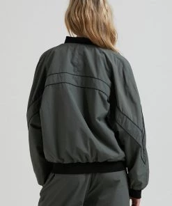 Afends Womens Sybil - Recycled Reversible Bomber Jacket - Jungle Green