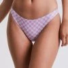 Afends Womens Carlo - Recycled Check Bikini Bottom - Candy Clothing