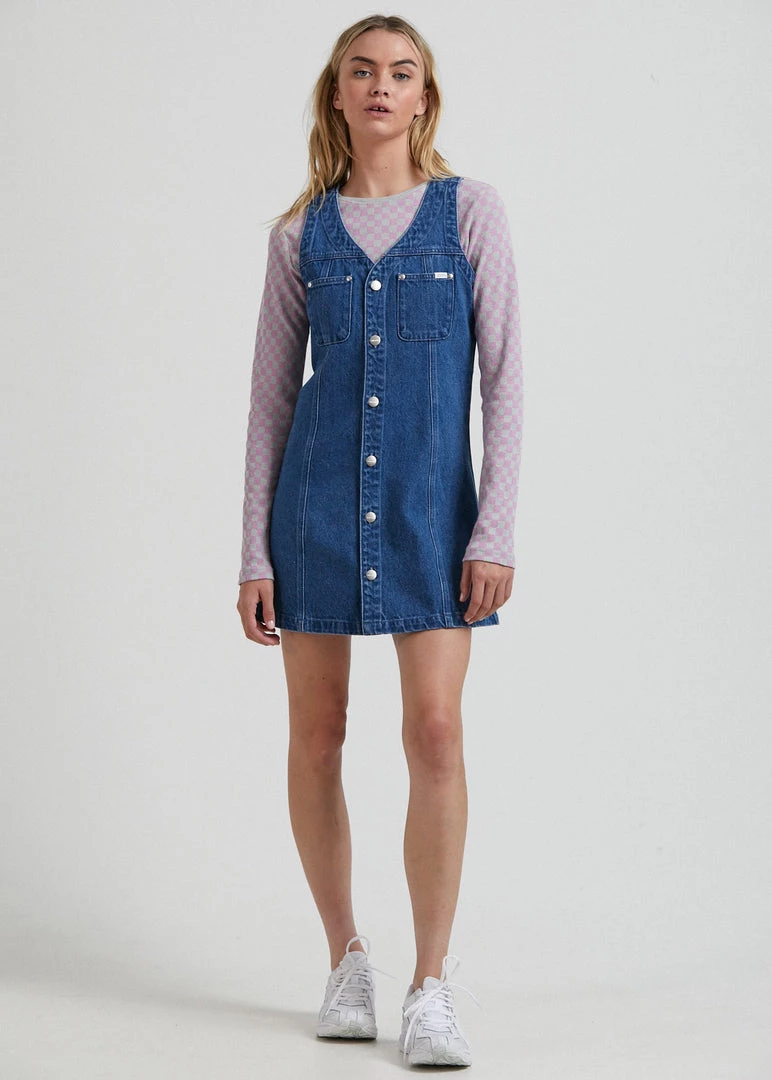 Afends Womens Kaia - Hemp Denim Dress - Authentic Blue 1 Afends Womens Kaia - Hemp Denim Dress - Authentic Blue