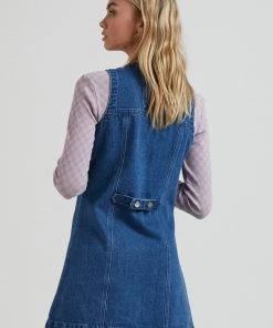 Afends Womens Kaia - Hemp Denim Dress - Authentic Blue 9 Afends Womens Kaia - Hemp Denim Dress - Authentic Blue
