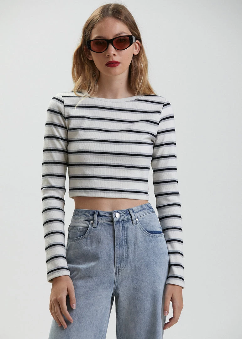 Afends Womens Moby - Hemp Striped Long Sleeve Top - Shadow Clothing 1 Afends Womens Moby - Hemp Striped Long Sleeve Top - Shadow Clothing