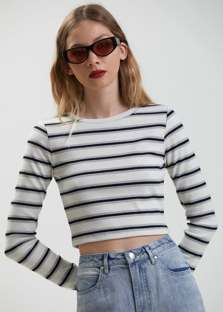 Afends Womens Moby - Hemp Striped Long Sleeve Top - Shadow Clothing 2 Afends Womens Moby - Hemp Striped Long Sleeve Top - Shadow Clothing
