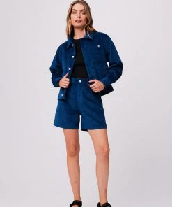 Clothing Afends Womens Anderson - Hemp Corduroy Jacket - Cobalt