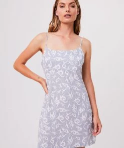 Afends Womens Tribal - Organic Mini Dress - Silver Clothing