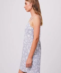 Afends Womens Tribal - Organic Mini Dress - Silver Clothing