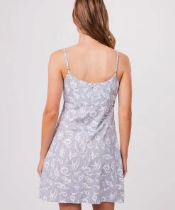 Afends Womens Tribal - Organic Mini Dress - Silver Clothing