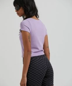 Afends Womens Faith - Hemp Ribbed T-Shirt - Orchid 8 Afends Womens Faith - Hemp Ribbed T-Shirt - Orchid