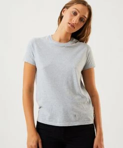 Afends Womens Basic - Hemp Standard T-Shirt - Shadow Grey Marle EVERYDAY ESSENTIALS