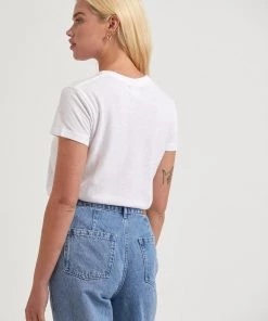EVERYDAY ESSENTIALS Afends Womens Hemp Basics - Standard Fit Tee - White