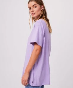 EVERYDAY ESSENTIALS Afends Womens Slay - Hemp Oversized T-Shirt - Orchid