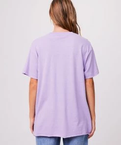 EVERYDAY ESSENTIALS Afends Womens Slay - Hemp Oversized T-Shirt - Orchid