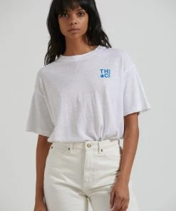 Clothing Afends Womens Rolled Up - Hemp Oversized T-Shirt - White