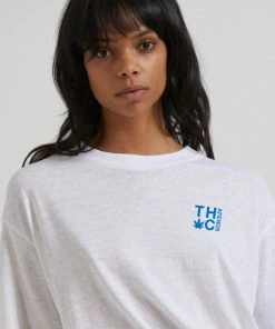 Clothing Afends Womens Rolled Up - Hemp Oversized T-Shirt - White