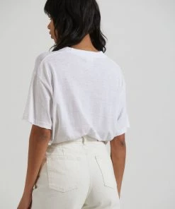 Clothing Afends Womens Rolled Up - Hemp Oversized T-Shirt - White