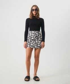 Afends Womens Iconic - Hemp Ribbed Long Sleeve Top - Black NEW ARRIVALS