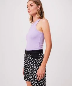 Afends Womens Lydia - Hemp Ribbed Singlet - Orchid