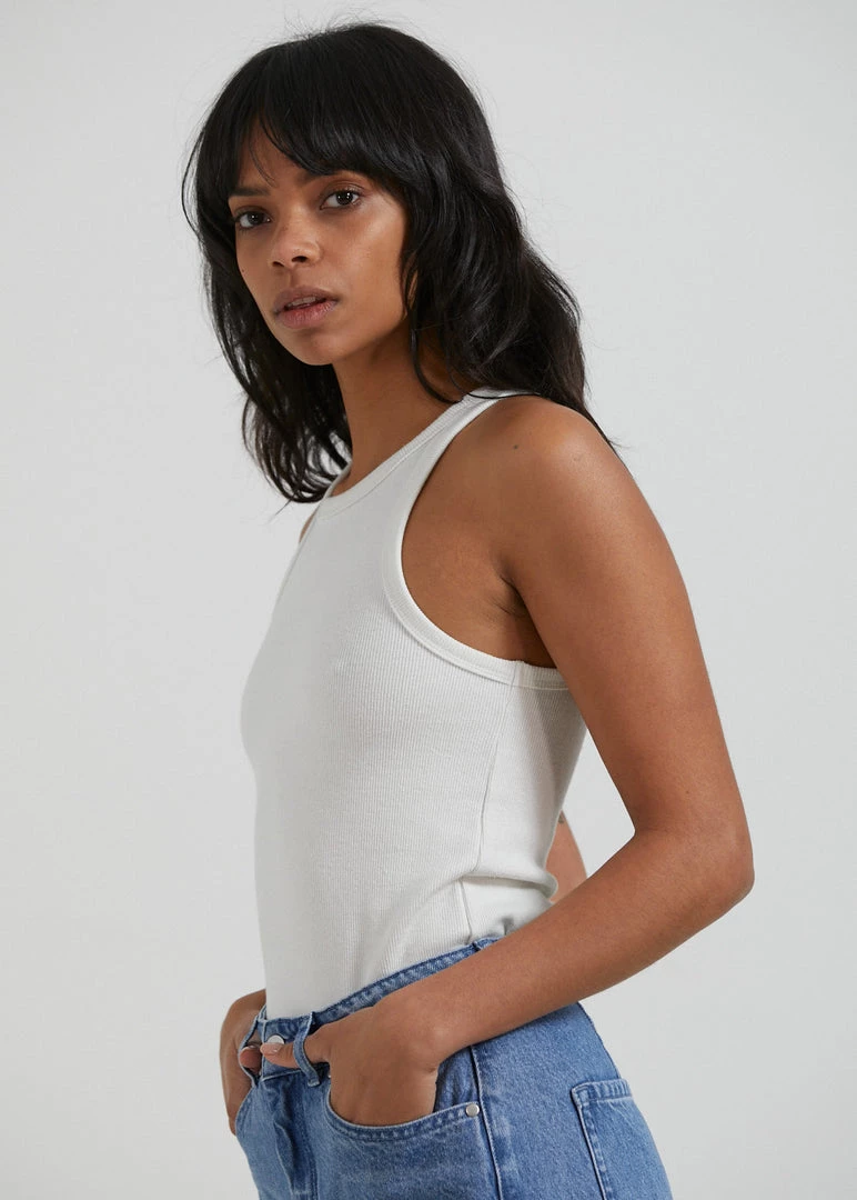 RIBBED STAPLES Afends Womens Lydia - Hemp Ribbed Singlet - Off White 2 RIBBED STAPLES Afends Womens Lydia - Hemp Ribbed Singlet - Off White