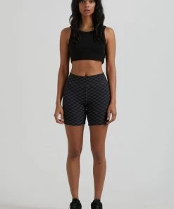 Afends Womens Chloe - Hemp Ribbed Crop Tank - Black