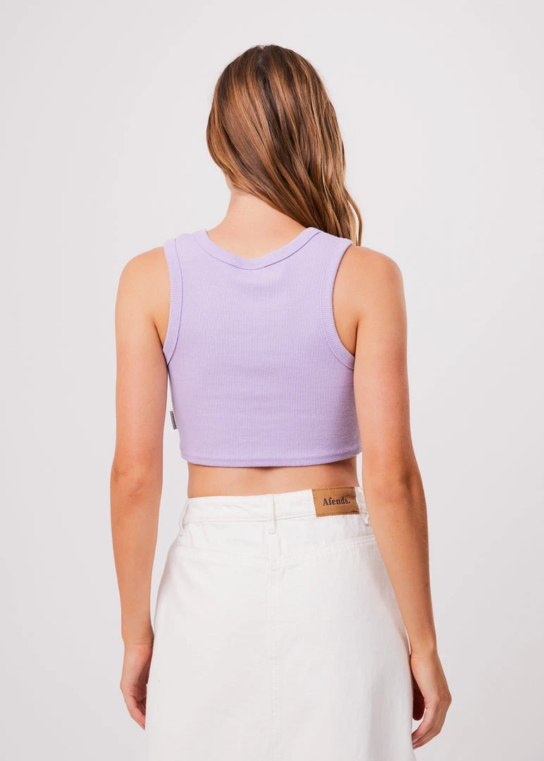 RIBBED STAPLES Afends Womens Chloe - Hemp Ribbed Crop Tank - Orchid 5 RIBBED STAPLES Afends Womens Chloe - Hemp Ribbed Crop Tank - Orchid