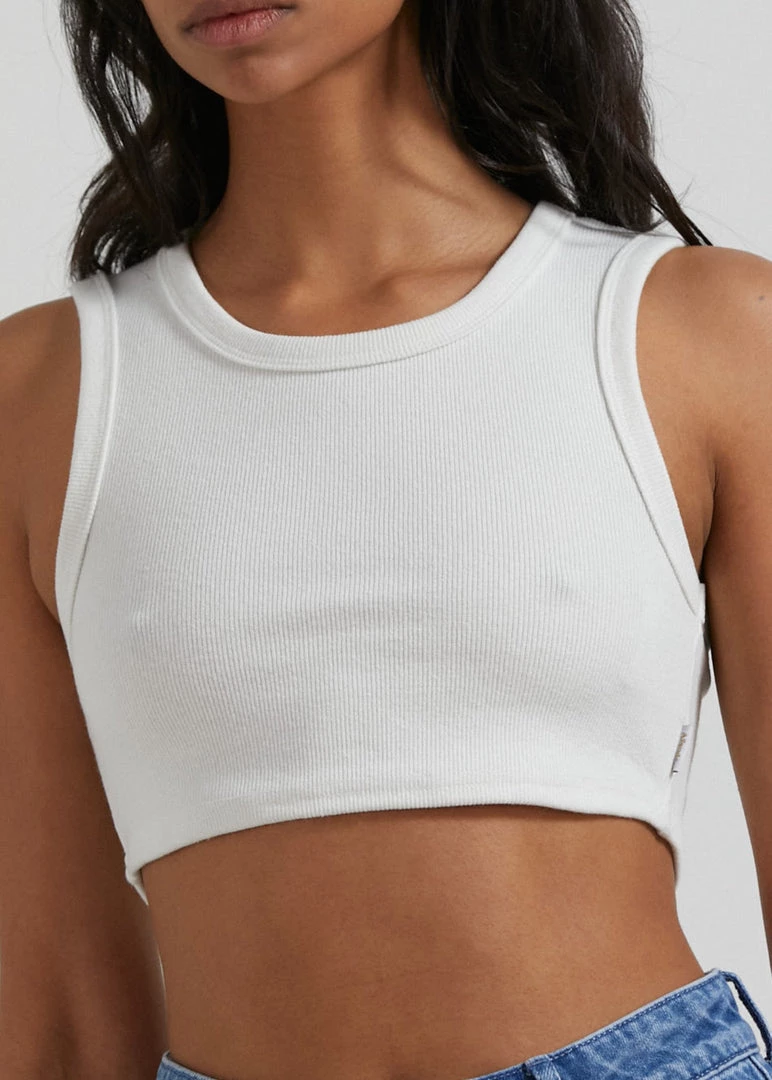 Afends Womens Chloe - Hemp Ribbed Crop Tank - Off White RIBBED STAPLES 2 Afends Womens Chloe - Hemp Ribbed Crop Tank - Off White RIBBED STAPLES