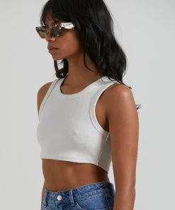 Afends Womens Chloe - Hemp Ribbed Crop Tank - Off White RIBBED STAPLES 7 Afends Womens Chloe - Hemp Ribbed Crop Tank - Off White RIBBED STAPLES