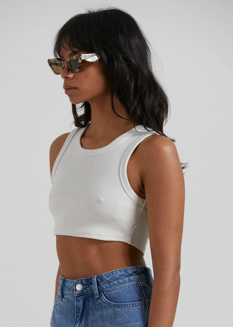 Afends Womens Chloe - Hemp Ribbed Crop Tank - Off White RIBBED STAPLES 3 Afends Womens Chloe - Hemp Ribbed Crop Tank - Off White RIBBED STAPLES