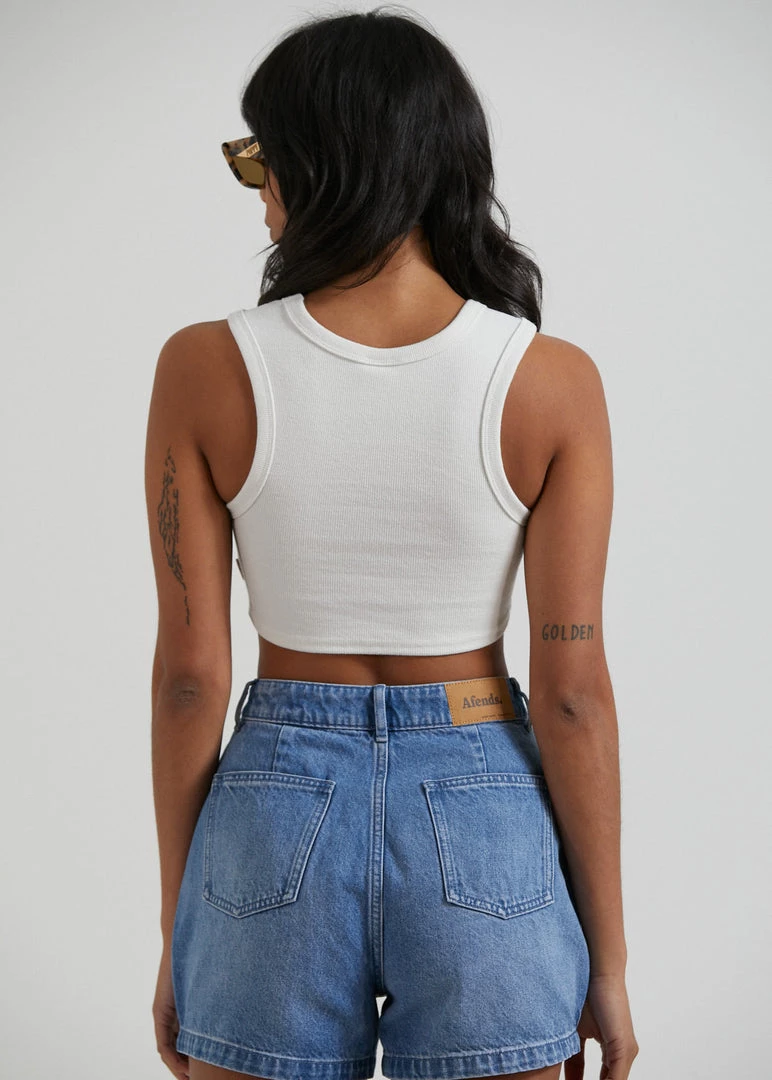 Afends Womens Chloe - Hemp Ribbed Crop Tank - Off White RIBBED STAPLES 4 Afends Womens Chloe - Hemp Ribbed Crop Tank - Off White RIBBED STAPLES