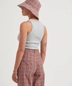 Afends Womens Lydia - Hemp Ribbed Singlet - Shadow Grey Marle RIBBED STAPLES