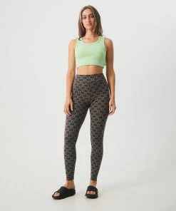 Afends Womens Chloe - Hemp Ribbed Crop Tank - Lime Green