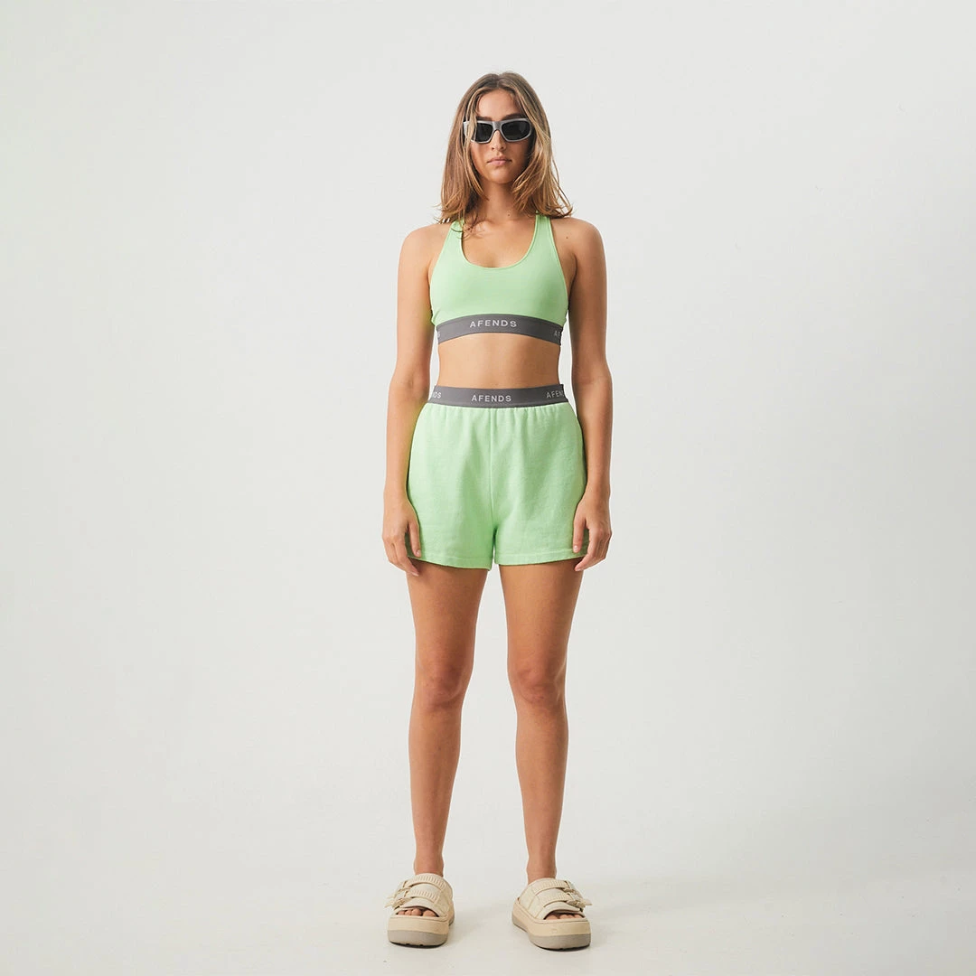 Afends Womens Homebase - Hemp Sweat Shorts - Lime Green NEW ARRIVALS 6 Afends Womens Homebase - Hemp Sweat Shorts - Lime Green NEW ARRIVALS