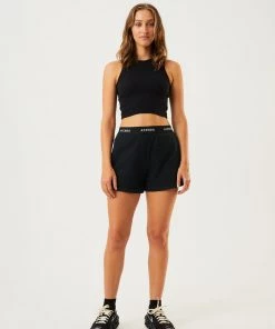 Afends Womens Homebase - Hemp Sweat Shorts - Black