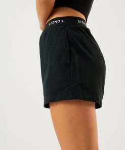 Afends Womens Homebase - Hemp Sweat Shorts - Black
