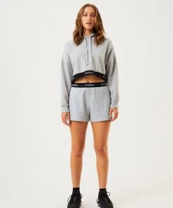 Afends Womens Homebase - Hemp Sweat Shorts - Shadow Grey Marle