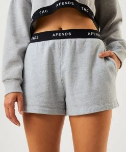 Afends Womens Homebase - Hemp Sweat Shorts - Shadow Grey Marle
