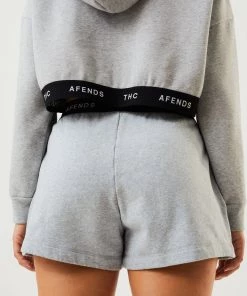 Afends Womens Homebase - Hemp Sweat Shorts - Shadow Grey Marle