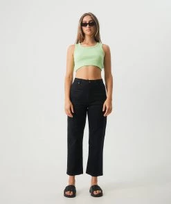 NEW ARRIVALS Afends Womens Shelby - Hemp Twill Wide Leg Pants - Black