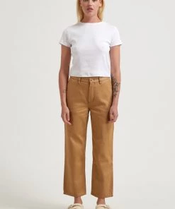 Afends Womens Shelby - Hemp Twill Wide Leg Pants - Chestnut EVERYDAY ESSENTIALS