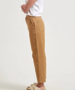 Afends Womens Shelby - Hemp Twill Wide Leg Pants - Chestnut EVERYDAY ESSENTIALS