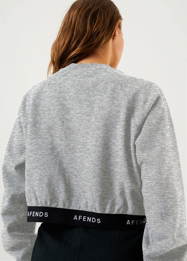 EVERYDAY ESSENTIALS Afends Womens Homebase - Hemp Cropped Crew Neck Jumper - Shadow Grey Marle 3 EVERYDAY ESSENTIALS Afends Womens Homebase - Hemp Cropped Crew Neck Jumper - Shadow Grey Marle
