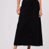Afends Womens Chichi - Organic Denim Midi Skirt - Washed Black Clothing