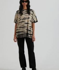 Clothing Afends Womens Glazing Up - Hemp Washed Oversized T-Shirt - Clay