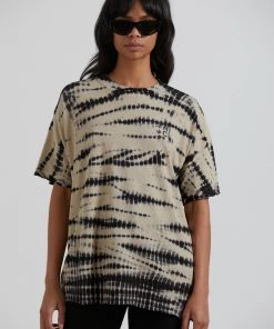 Clothing Afends Womens Glazing Up - Hemp Washed Oversized T-Shirt - Clay