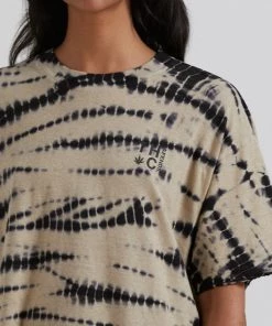 Clothing Afends Womens Glazing Up - Hemp Washed Oversized T-Shirt - Clay