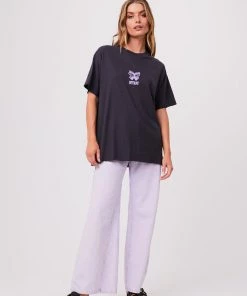 Afends Womens Little Dreamer - Hemp Oversized Graphic T-Shirt - Charcoal 6 Afends Womens Little Dreamer - Hemp Oversized Graphic T-Shirt - Charcoal
